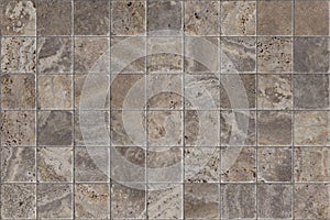 Travertine tile ceramic, mosaic square design seamless texture,