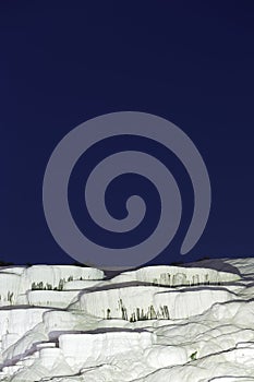 Travertines of Pamukkale at night