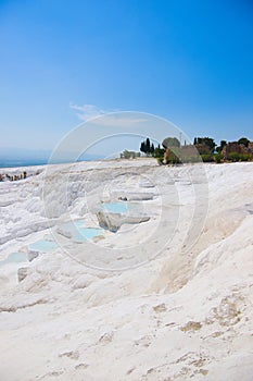 Travertines in Pamukkale, Turkey