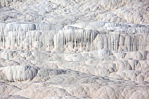 travertines in Pamukkale, Turkey. geology and mineral rock
