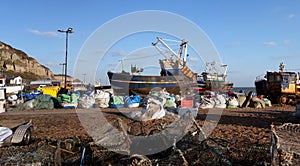 Trawler fishing boat industry Hastings England