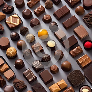 A tray of assorted gourmet chocolates in a fancy box3 photo