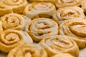 tray of cinnamon rolls ready to go into the oven