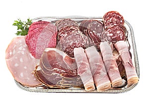 Tray of cooked meats