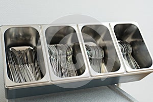 Tray with cutlery