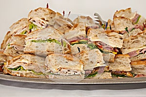 Tray of deli sandwiches