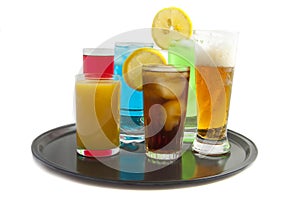 Tray with drinks