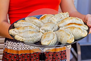 Tray of empanadas argentinas