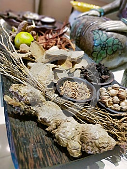 a tray full of concoctions of spices