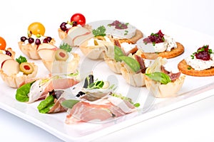 Tray full of fresh canapes