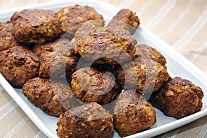 Tray of onion bhajjis photo