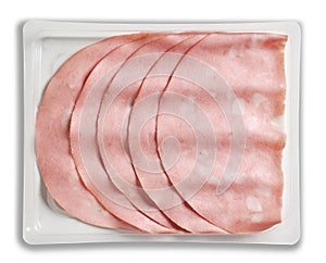 Tray Packaged of Presliced Mortadella photo