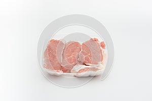 Tray of Pork on isolated background