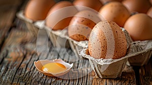 A Tray of Speckled Eggs. AI generated photo