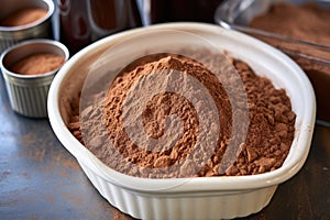 tray of unsweetened cocoa powder