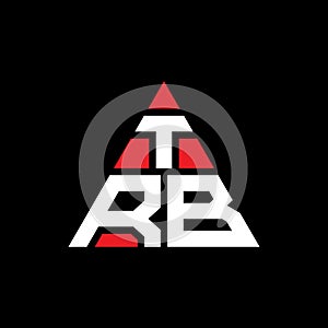 TRB triangle letter logo design with triangle shape. TRB triangle logo design monogram. TRB triangle vector logo template with red photo