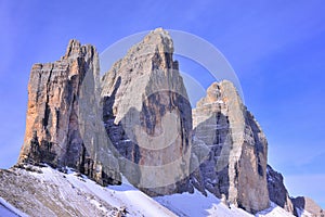 Tre cime with blue sky