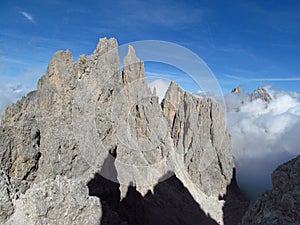 Tre Cime di Lavaredo peaks, Dolomit Alps mountains photo