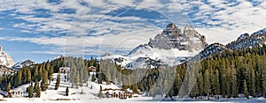 Tre cime di Lavaredo in winter