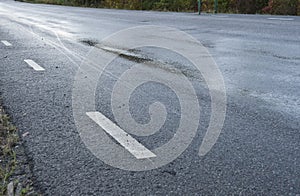 Treacherous icy road