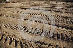 Tread marks in dirt