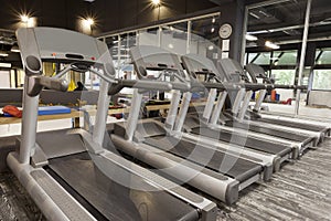 Treadmills in a modern gym