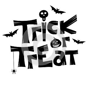 Treak or Treat lettering for Halloween. Vector stock illustration, EPS 10.