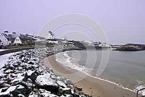 Trearddur Bay in the snow