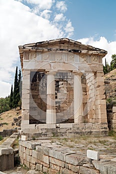 Treasure of the Athenians at Delphi oracle archaeological site