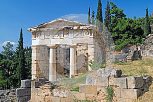 Treasure of the Athenians at Delphi oracle archaeological site