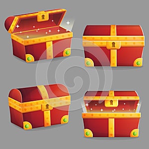 Treasure chest in different positions