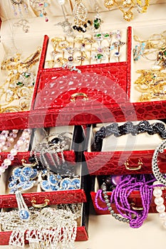 Treasure chest with gold and custom jewelry