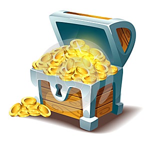 Treasure chest with gold