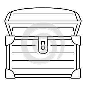 Treasure chest icon, outline style