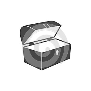 Treasure chest open vector icon
