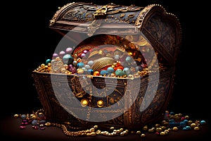 treasure chest overflowing with gold and jewels