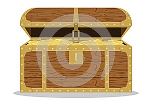 Treasure chest with pirate treasure, treasure chest. Vector illustration of a pirate chest