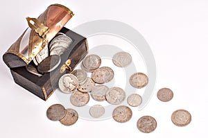 Treasure chest - silver coin photo