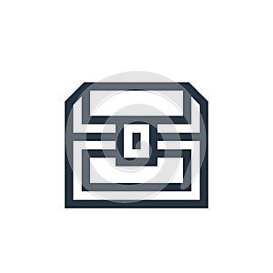 treasure chest vector icon isolated on white background. Outline, thin line treasure chest icon for website design and mobile, app