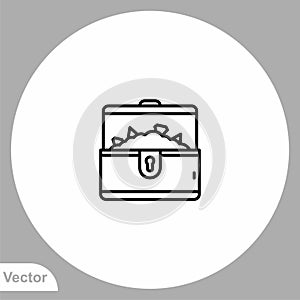 Treasure chest vector icon sign symbol