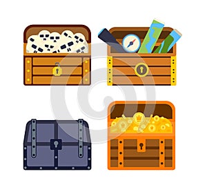 Treasure chest vector illustration.