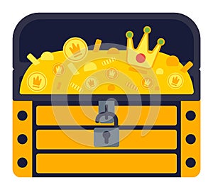 Treasure chest vector illustration.