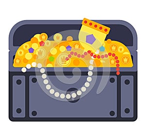 Treasure chest vector illustration.