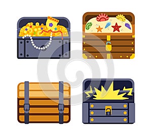 Treasure chest vector illustration.