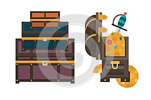 Treasure chest vector illustration.