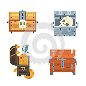 Treasure chest vector illustration.