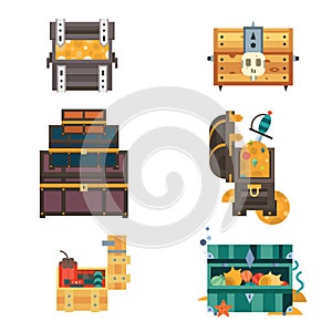 Treasure chest vector illustration.