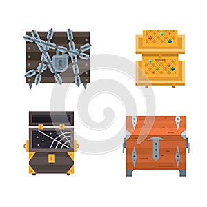 Treasure chest vector illustration.