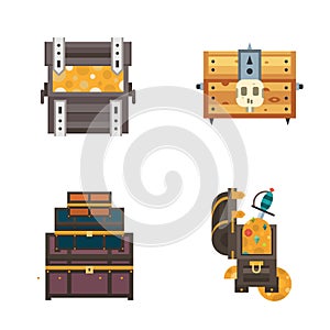 Treasure chest vector illustration.