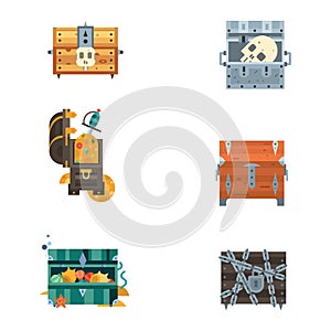 Treasure chest vector illustration.